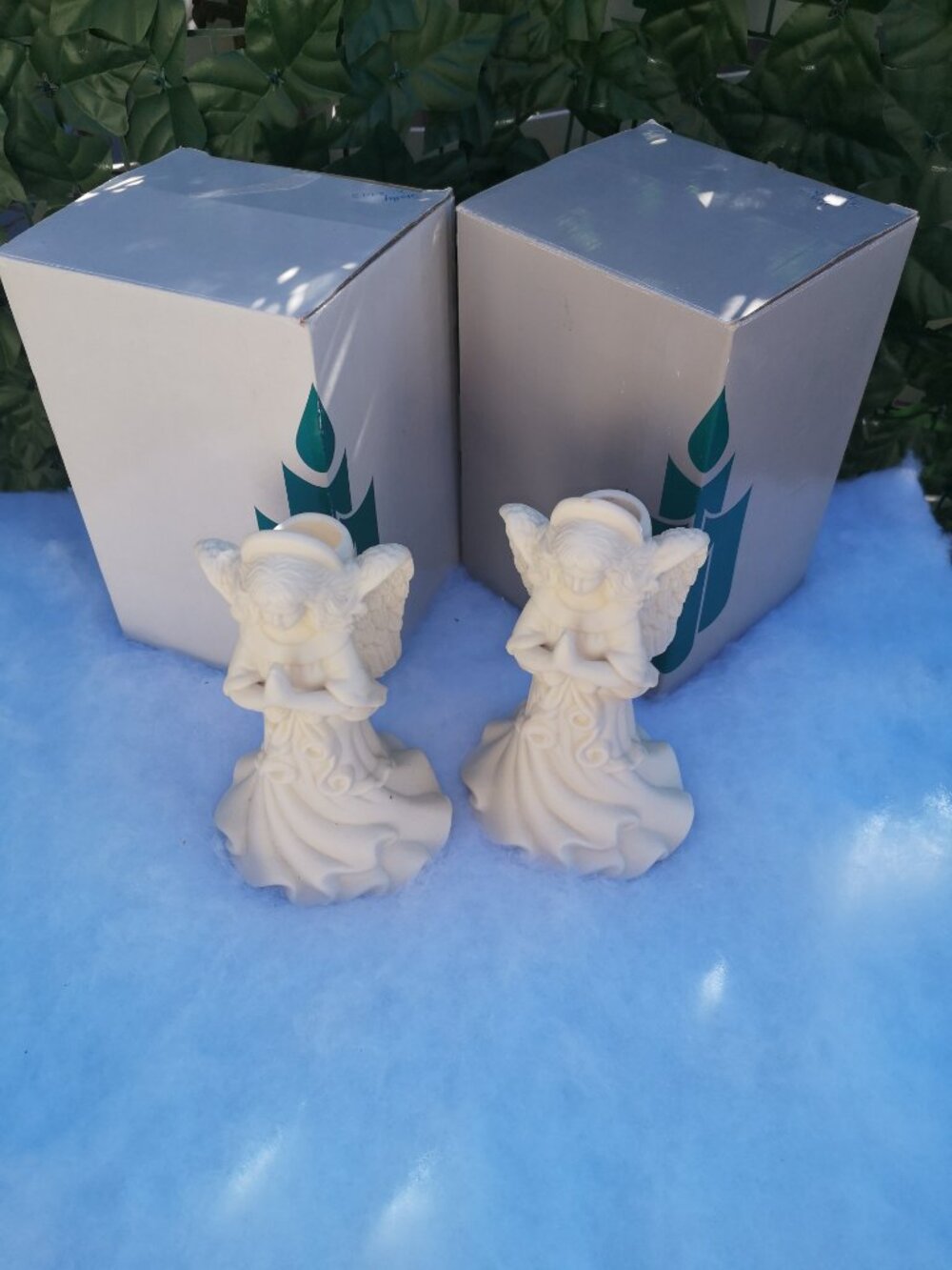 VTG Partylite Set of 2 NIB Angel of Light Candle Holders 7" High #P0425 Ceramic